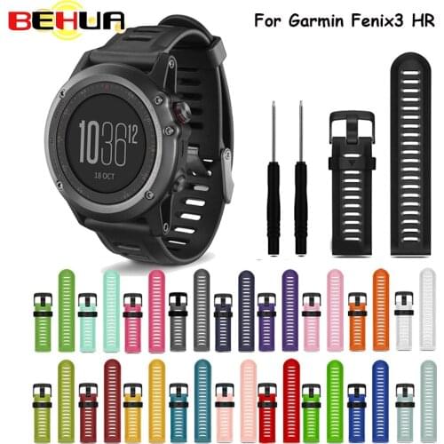 26mm Width Outdoor Sport Silicone Replacement watch Strap for Garmin Fenix 3 3 HR Fenix 5X 6X Pro wrist watch Band Watchband