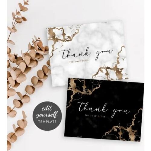 Thank You Note Marble & Gold