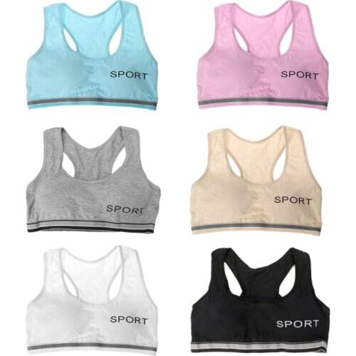 Teenage Girl Underwear Cotton Sport Puberty Bra For Young Student Training Bra