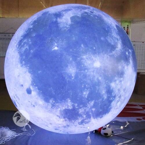 Promotional 3m Inflatable Moon Planet Advertising LED Balloon