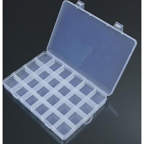 Storage Box Holder Large Capacity Compartments PP 24 Grids Transparent Container Jewelry Organizer for Home