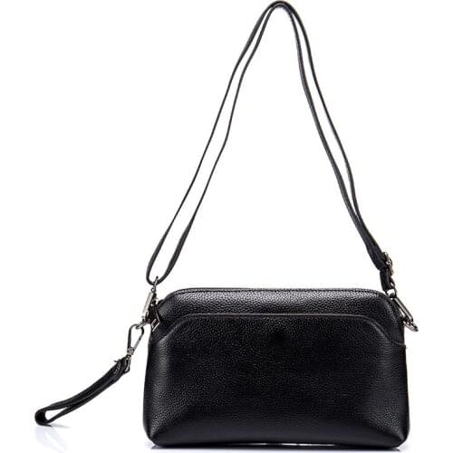 Genuine Leather Cross Body Bag Women Casual Shell Cow Leather Womans Handbag Girl Ladies Solid Shoulder Messenger Bags Clutch