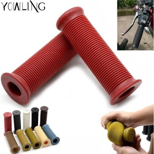 1 Pair Universal Motorcycle 7/8"Rubber Handlebar Rubber Moto Hand Grips Bar End For 22mm vehicle bicycles racing dirt ATV bike