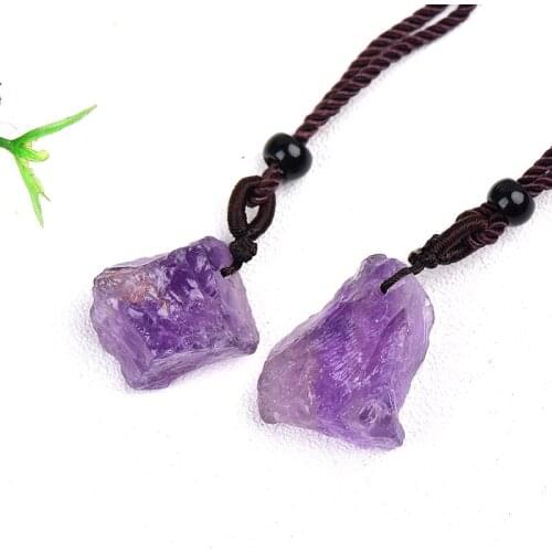 1PCS 100%Natural Amehtyst Original Stone Pendant Raw Crystal Quartz ReikiHealing Stone For Men Women Increase Charm Jewelry Gift