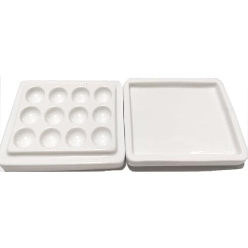 1PC with Cover Dental lab equipment Porcelain Mixing Watering Moisturizing plate 12 Slot Ceramic Palette