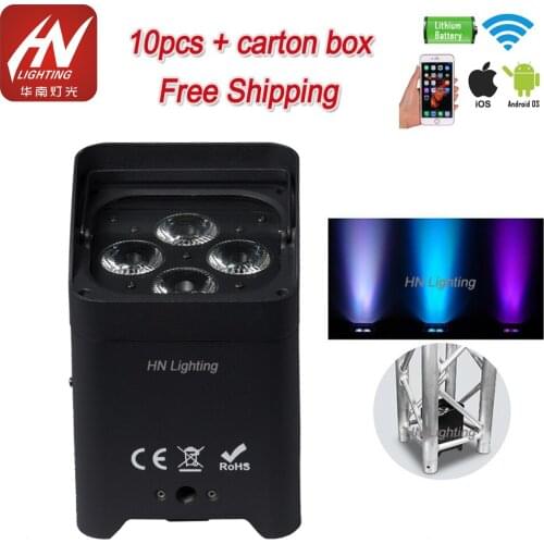 10pcs Wireless dmx Uplighting RGBWA UV Par Battery Wifi Remote Control DJ Light for weddings