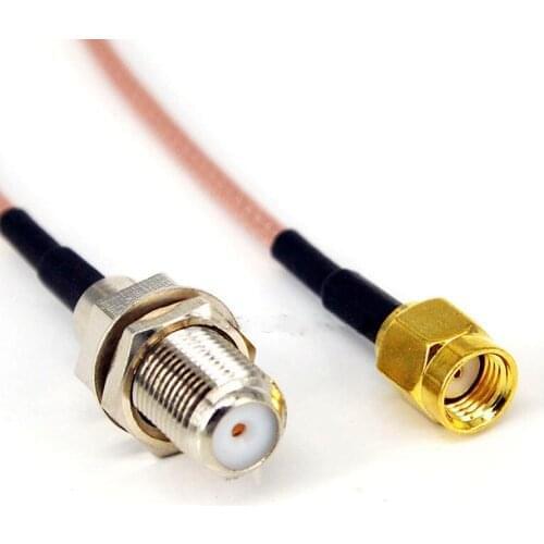 100pcs RF adapter RF connector F Female to RP SMA male RG316 Pigtail 15cm Cable for antenna booster