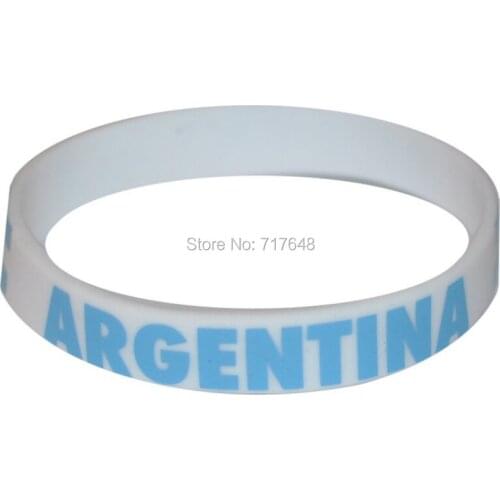 100pcs Argentina wristband silicone bracelets white rubber cuff bangle free shipping by FEDEX