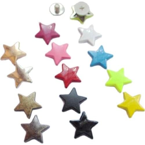 12mm Painting Five Points Star Pentacle Punke Rivets Cap Stud Leather Craft Belt Wallet Bag Hat Shoe Garment Jewelry Accessories