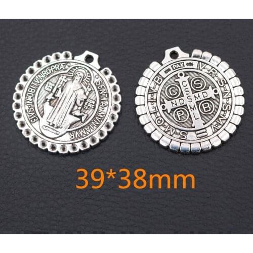 2pcs 39 * 38mm Religious Metal Pendant, Christian Charms,Prophet Charms,Jesus Charms,Crosses Charms, DIY Jewelry Crafts A2145