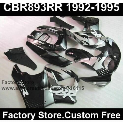 7gifts ABS Motorcycle fairing set for HONDA CBR900RR 1992 1993 1994 1995 CBR 893RR 92 93 94 95 CBR 893 black silver fairings kit