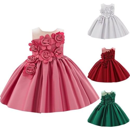Baby dress for girls Pageant Gown vestido clothes for girls sleeveless flower Princess Party Birthday Wedding Dresses CM