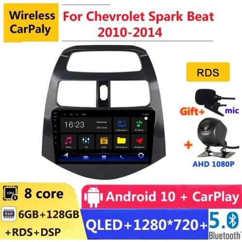 6G RAM 2 din android 10 car radio auto stereo for Chevrolet Spark Beat 2010 2011 2012 2014 navigation GPS DVD Multimedia Player