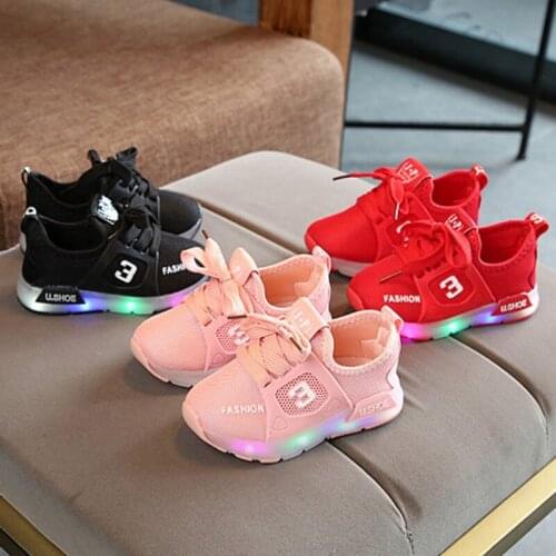 LED Baby Shoes Fashion LED Baby Girl Shoes Sports Casual Cotton First Walkers Shoes Baby Boy Shoes Shine LED