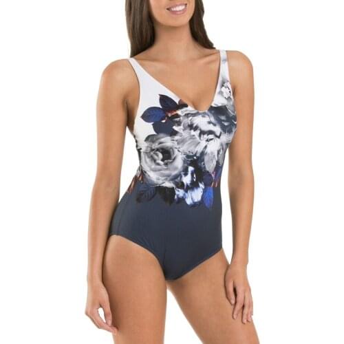 Dugujunyi2019 New Hot Sexy Bra Girls Female Lady Women Sexy Floral V-neck One-Piece Swimwear Fashion Sleeveless Push Up Padded B