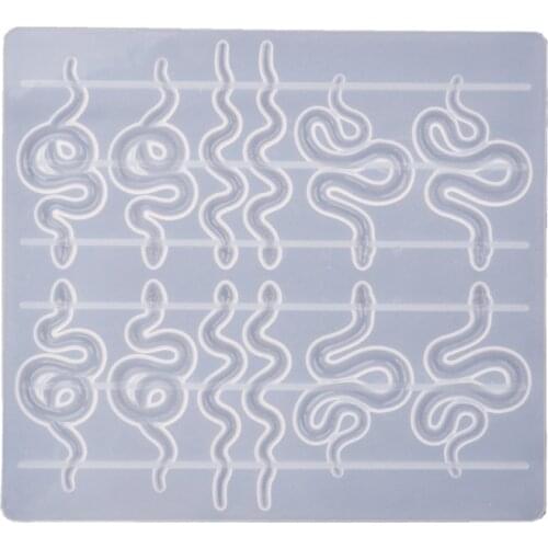 Snake Pendant Earring Resin Molds 6 Pair Serpent Shapes Dangle Earring Silicone Epoxy Resin Casting Molds Jewelry Making
