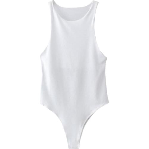 Women Sleeveless Khaki Bodysuit Sexy Black Body Top O Neck White Streetwear Bodysuits Off Shoulder Suit Clothes Para Catsuit