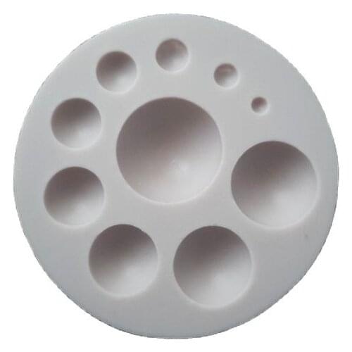 10 Hole Round Shape Modeling Cake Decoration Fondant Chocolate Pudding Cookie Soap Silicone Mold 3D Food Grade Mould H417