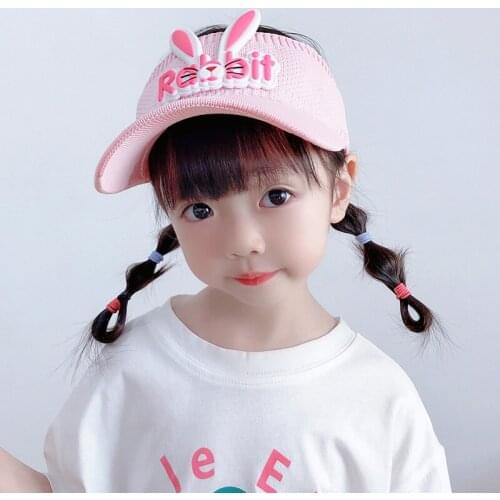 Summer Childrens Hats For Boy With Big Eaves Sunscreen Sunshade Empty Top Kids Hats Tide Girl Baby Cartoon No Roof Sun Cap