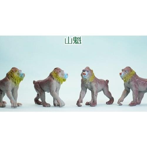 Small toy mandrill Baboon monkey animal model with simulation modeling realistic Mandrillus sphinx Action & Toy Figures