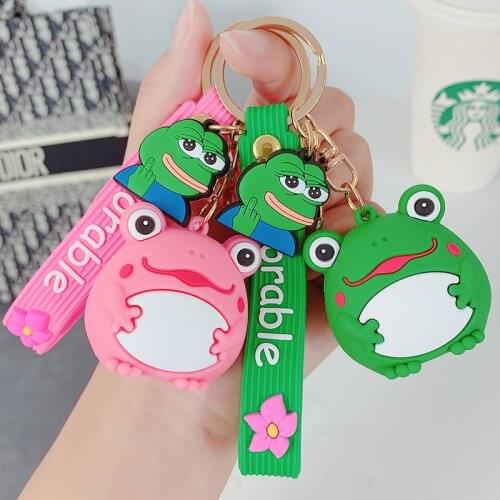 Cute Chubby Fat Frog Keychain Creative Fashion Doll Car Key Chain Women Car Bag Pendant Cute Pendant School Bag Pendant Gift