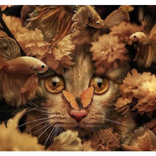 Cartoon cat, diamond cross embroidery, 5D square/round diamond painting, diamond mosaic, home decoration, Halloween gifts