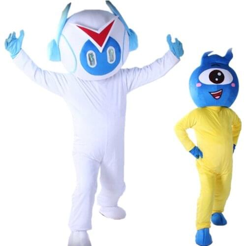 Cartoon Character Robot Mascot Costume Halloween Party Fancy Cosplay Dress Advertising Stage Performance Clothings Adult Size