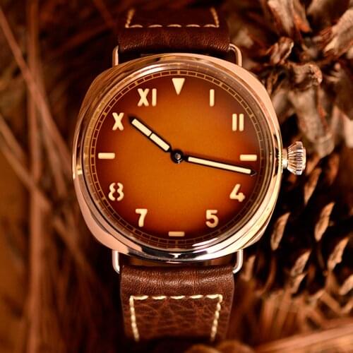 Retro Pilot Watch Men ST2130 Automatic Mechanical Watch Vintage 44mm No Logo Air Force Luminous 100M Waterproof Wristwatch 2021