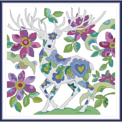 Deer cross stitch kit aida 14ct 11ct count print canvas cross stitches needlework embroidery DIY handmade