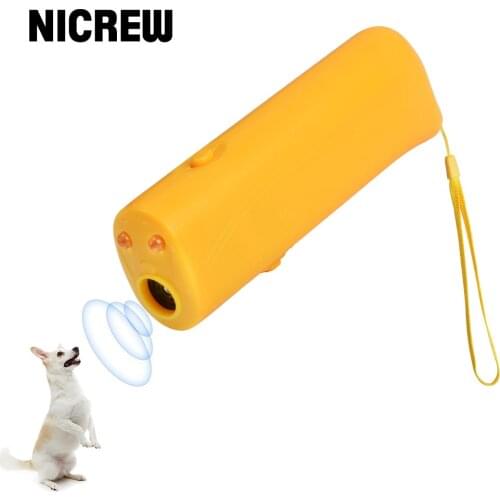 Nicrew Pet Training Device Trainer With LED 3 In 1 Anti Barking Stop Bark Multifunctional Ultrasonic Pet Dogs Repeller Hot Sale