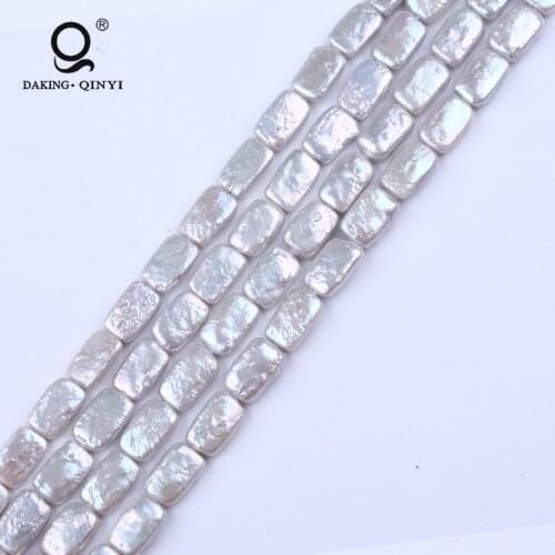 Rectangle Shape Natural Real Freshwater Pearl Beads String