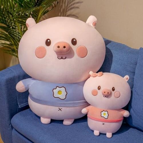 New Cute Plush Animal Poached Egg Piglet Lovely Doll Soft Toy Plushies Food Pillows Squishy Comforting For Girls Kids Gift