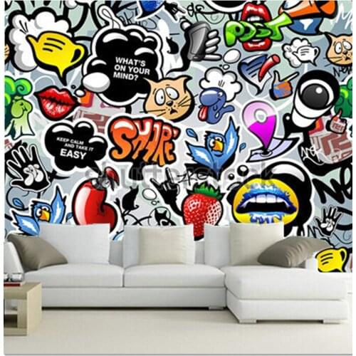 Custom 3D large murals,beautiful all kinds of lovely graffiti papel de parede ,living room sofa TV wall bedroom wall paper