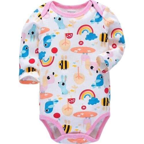 Newborn Baby Clothing 2021 New Fashion Baby Boys Girls Clothes 100% Cotton Baby Bodysuit Long Sleeve Infant Jumpsuit