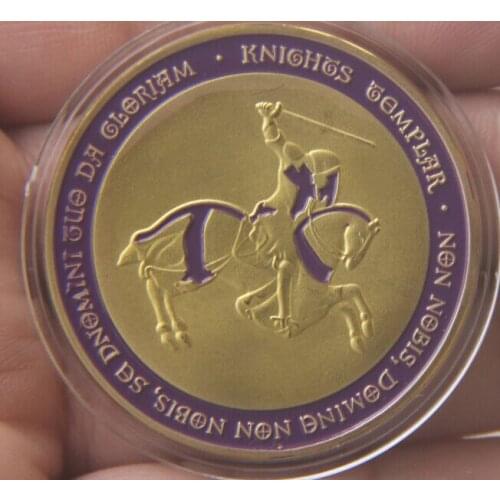 Purple Horse Sword Knight Plated Coin Commemorative Coin Badge Medal Collection Best Gift