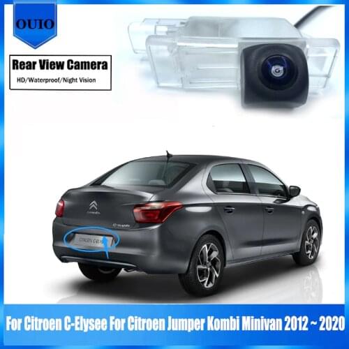 Rear View Reverse Back Up Parking Camera For Citroen C-Elysee For Citroen Jumper Kombi Minivan 2012 ~ 2020 License Plate Camera