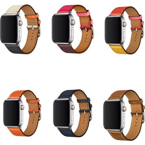 Series 6/5/4/3/2/1 Leather bracelet single tour For Apple Watch band 38mm 40mm strap for iwatch SE band 42mm 44mm wristband
