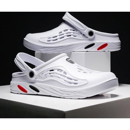 New Summer Sandals Men Home Casual Shoes Breathable Multicolor Beach Slippers Fashion Hollow Non-slip Soft Bottom Hole Shoes EVA