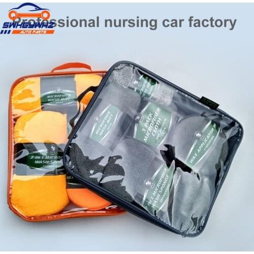 9pcs Car Cleaning Kit Car Wash Supplies Microfiber Towel Detailing Car Wheel Brush Waxing Sponge Combination Car Cleaning Tools