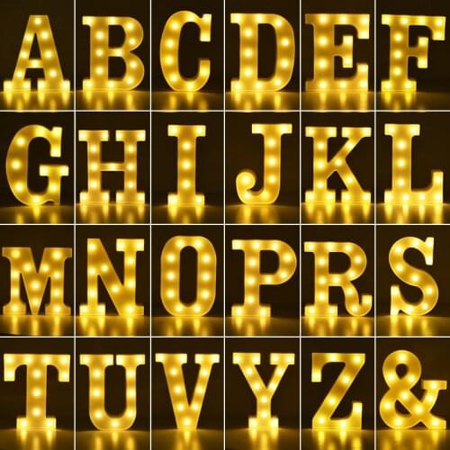 Alphabet Letter LED Lights Marquee Sign Number Lamp Decoration Night Light For Party Bedroom Wedding Birthday Christmas Decor