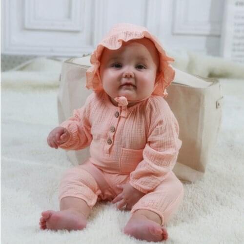 Baby Spring Autumn Clothing Newborn Baby Girl Boy Ribbed Clothes Knitted Cotton Romper Jumpsuit Solid 2PCS Outfits
