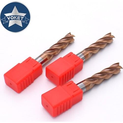 VOKET 55° long shank solid tungsten carbide end mill 75L/100L 4 flutes square end mills HRC55 1MM 1.5MM 2MM 2.5MM 3MM 4MM