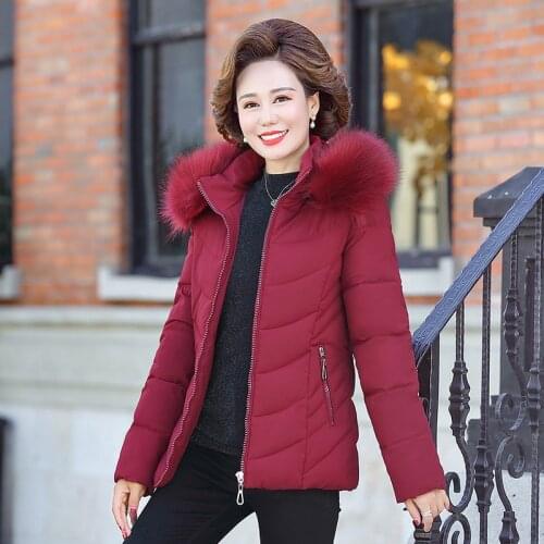 2019 Plus Size 4XL women Winter Jacket Ladies Casual Slim Hooded Fur Collar Coat Female Outwear 5 Colors Parka Mujer Invierno