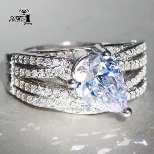 YaYI Jewelry Bohemia Natural Moissanite Gemstones Zircon Stamped S925 Silver Color Engagement Wedding Lovers Precious Rings