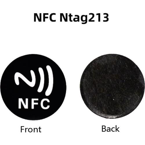 6PCS Black Anti Metal Sticker NFC Ntag213 Tags NTAG 213 Metallic Label Badges