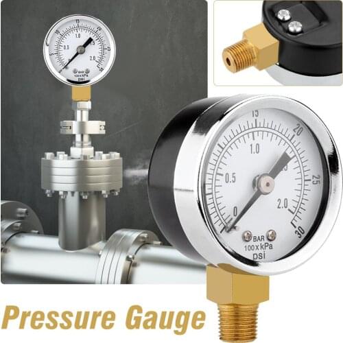 0-30psi 0-2bar 40MM Diameters Pressure Gauge Fuel Air Compressor Meter Hydraulic Pressure Tester Manometer Pressure Measurer