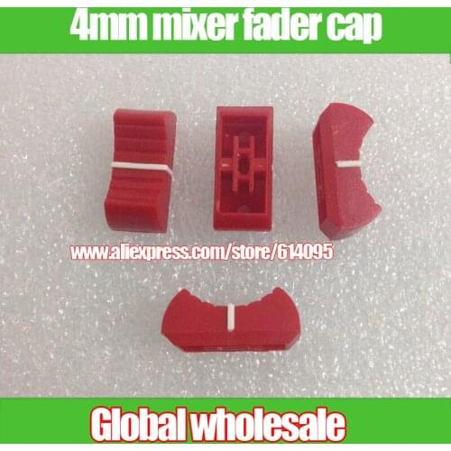 10pcs Red mixer fader cap straight slide potentiometer fader button / Playing discs knob cap 4mm hole audio adjustment cap red