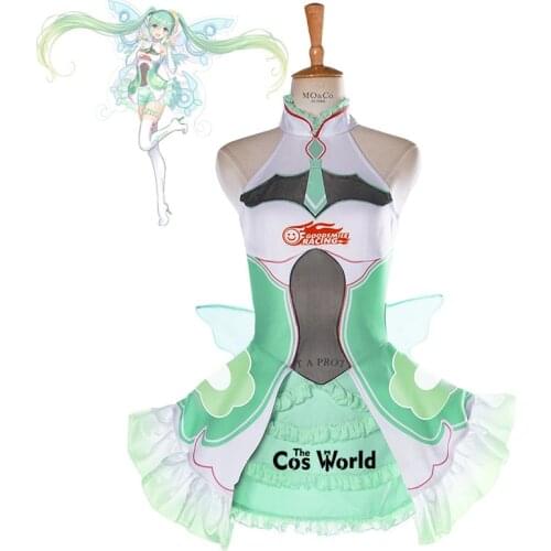 Vocaloid 2017 Miku Racing Suit Dress Uniform Outfit Anime Cosplay Costumes
