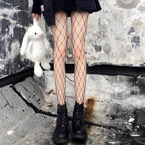 2021 Sexy Mesh Fishnet Pantyhose New Summer Black Slim Fishnet Tights Stockings Big/Middle/Small Net Party Club Hosiery