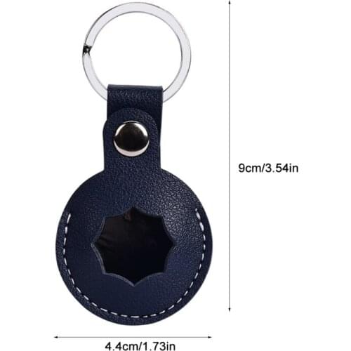 448F Portable Case Compatible with AirTags Tracker, PU Leather Protective Case Cover Compatible with AirTag Loop Holder